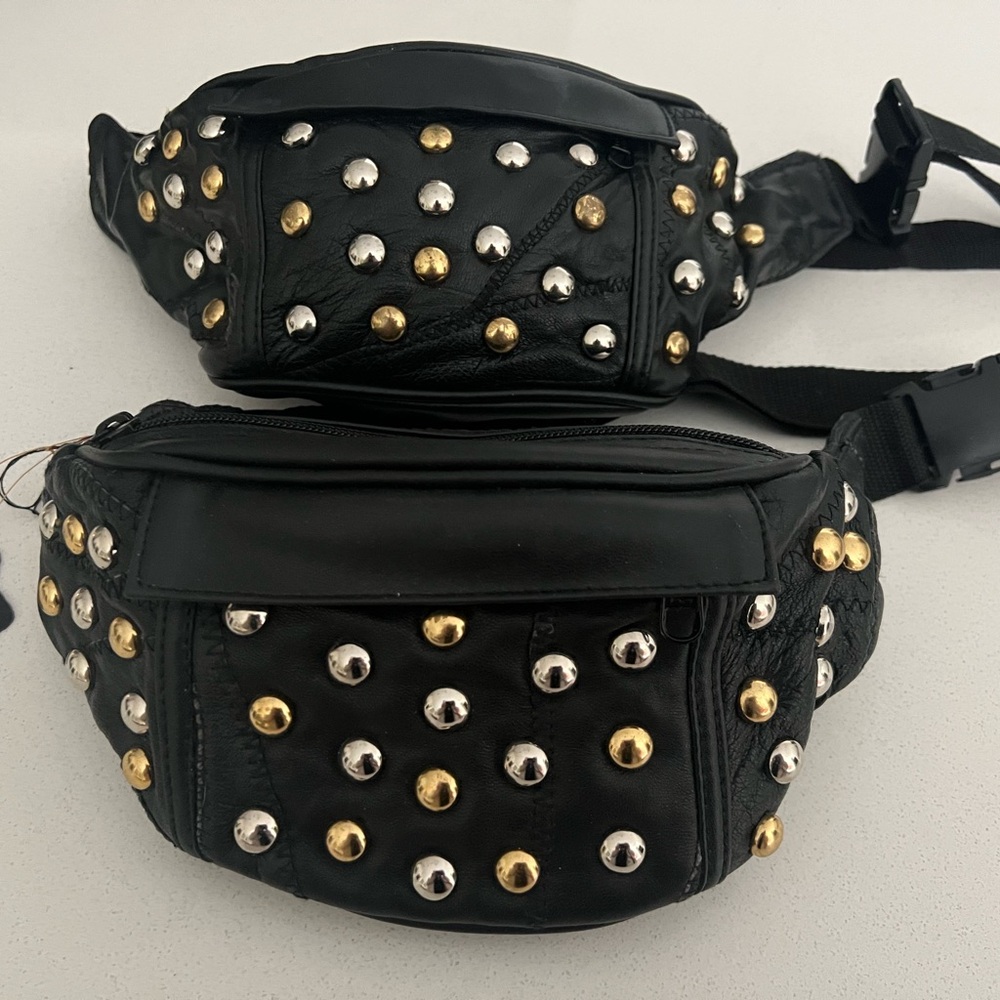 Studded Black Belt Bag